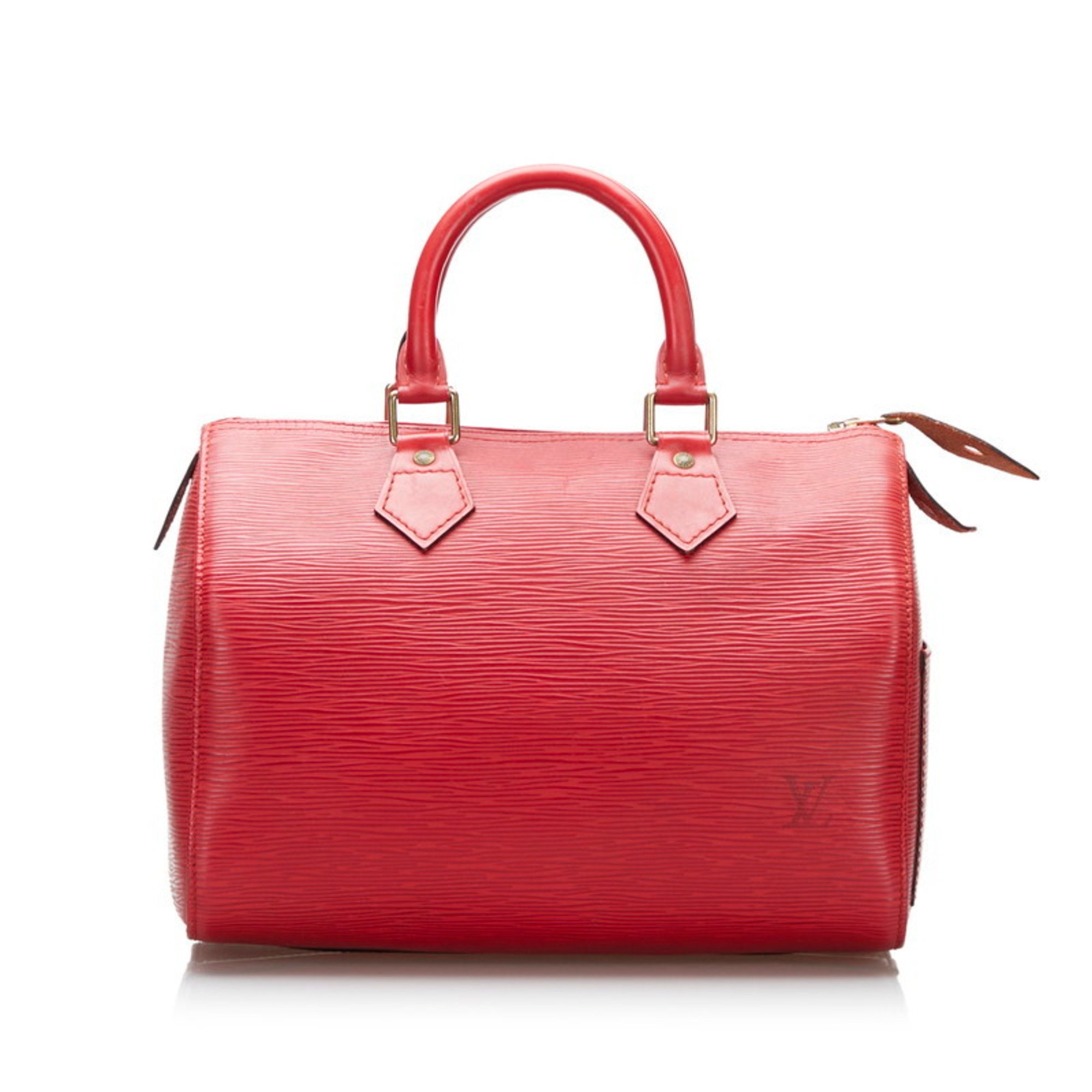 Louis Vuitton Epi Speedy 25 Handbag Boston M43017 Castilian Red Leather Ladies